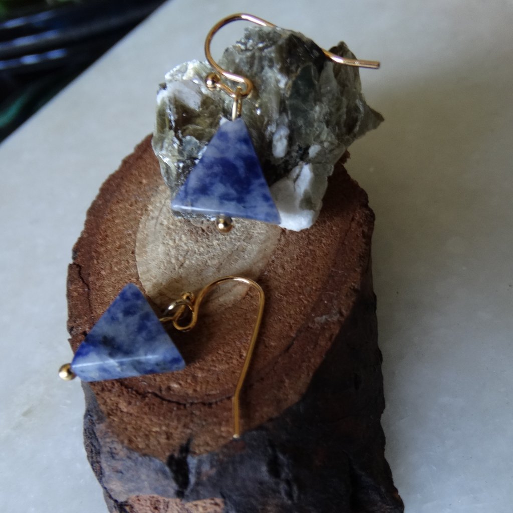 So Delight Sodalite Triangle Earrings